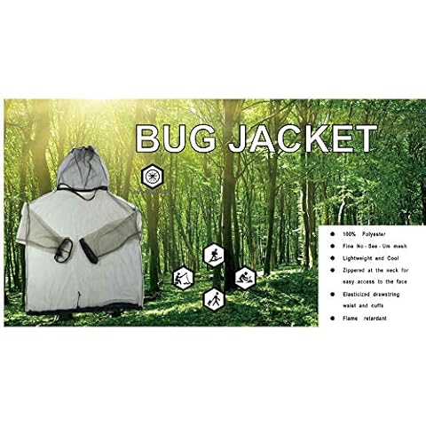 Bug Jacket with Hood. Summer Insect Repellent Wear for Fishing, Hiking, Camping, and Gardening. (L) Cover