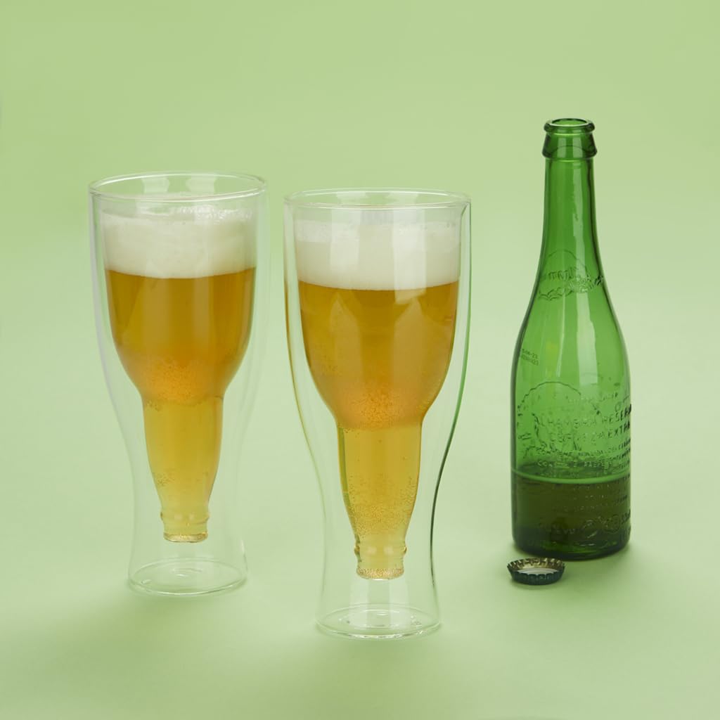Verres à Café Ou Verres à Thé à Double Paroi Florina Malachit 400 ML Set De 2 Verre Trempe