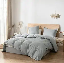 Capa para Edredom Casal com Zíper, 220 x 240 cm, 400 Fios (Cinza)