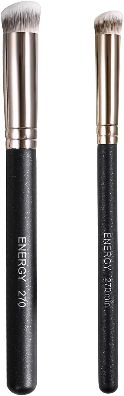 ENERGY Foundation Brushes Set Professional Under Eye Concealer Brushes Perfect For Blending Liquid Cream or Flawless Powder Cosmetics Buffing Stippling Concealer Premium Synthetic Bristles