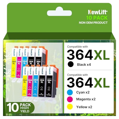 NewLift 364 364XL Druckerpatronen kompatible für HP 364 Druckerpatronen XL Multipack für Photosmart 5520 5510 5524 5522 5515 6510 b110 Deskjet 3520 3070A 3522 3524 Officejet 4620 4622(10er-Pack) NewLift 364 364XL Druckerpatronen kompatible für HP 364 Druckerpatronen XL Multipack für Photosmart 5520 5510 5524 5522 5515 6510 b110 Deskjet 3520 3070A 3522 3524 Officejet 4620 4622(10er-Pack)