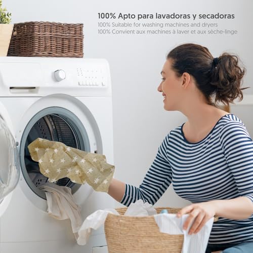 Interbaby Almohada Embarazada Algodón 55x55 cm, Relleno de Silicona | Cojin Lactancia Bebe Cómodo, Fácil Lavado, Versátil | Cojin Embarazada para Recientes y Futuras Mamás | Star Beige - imagen 6