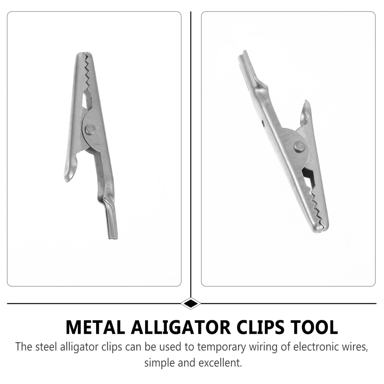 NUOBESTY Stainless Steel Crocodile Clips 10 Pack 2.00 Inch Spring Clamps for Fast Electrical Testing Temporary Wiring and Mini Led Connections - Image 2