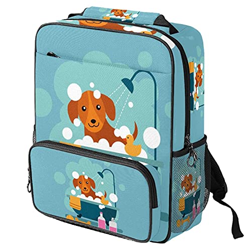 Sac de travail tendance avec motif chien bleu pour transporter un ordinateur