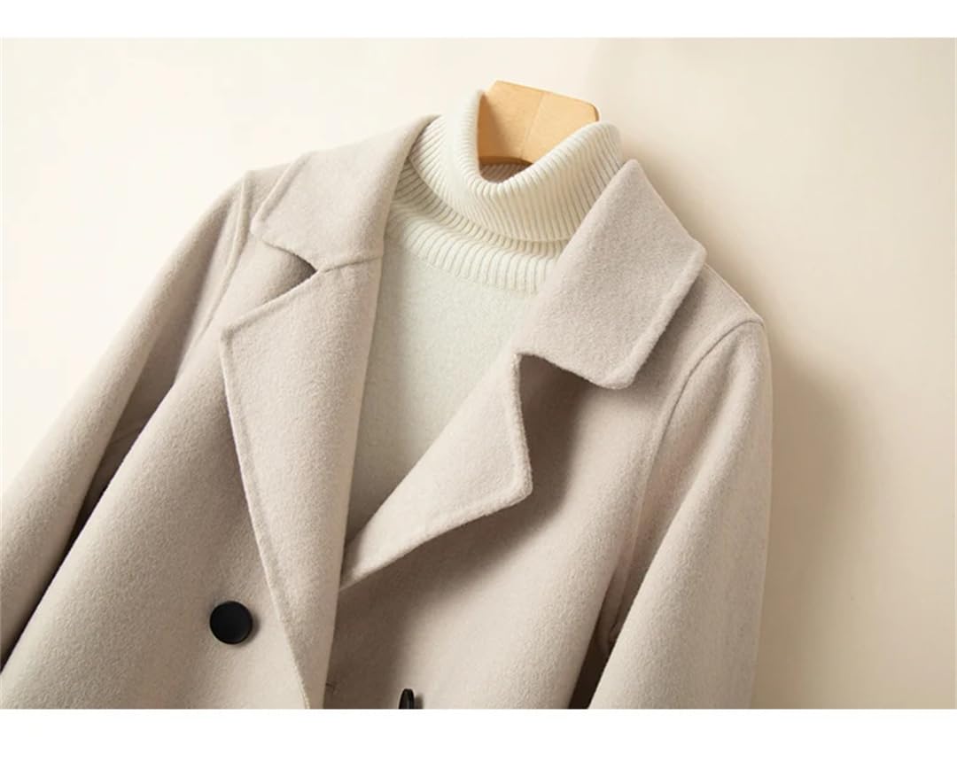 Fnfmrfmr Cappotto di lana corto casual da donna con bottoni a maniche lunghe in tinta unita cappotti da ufficio