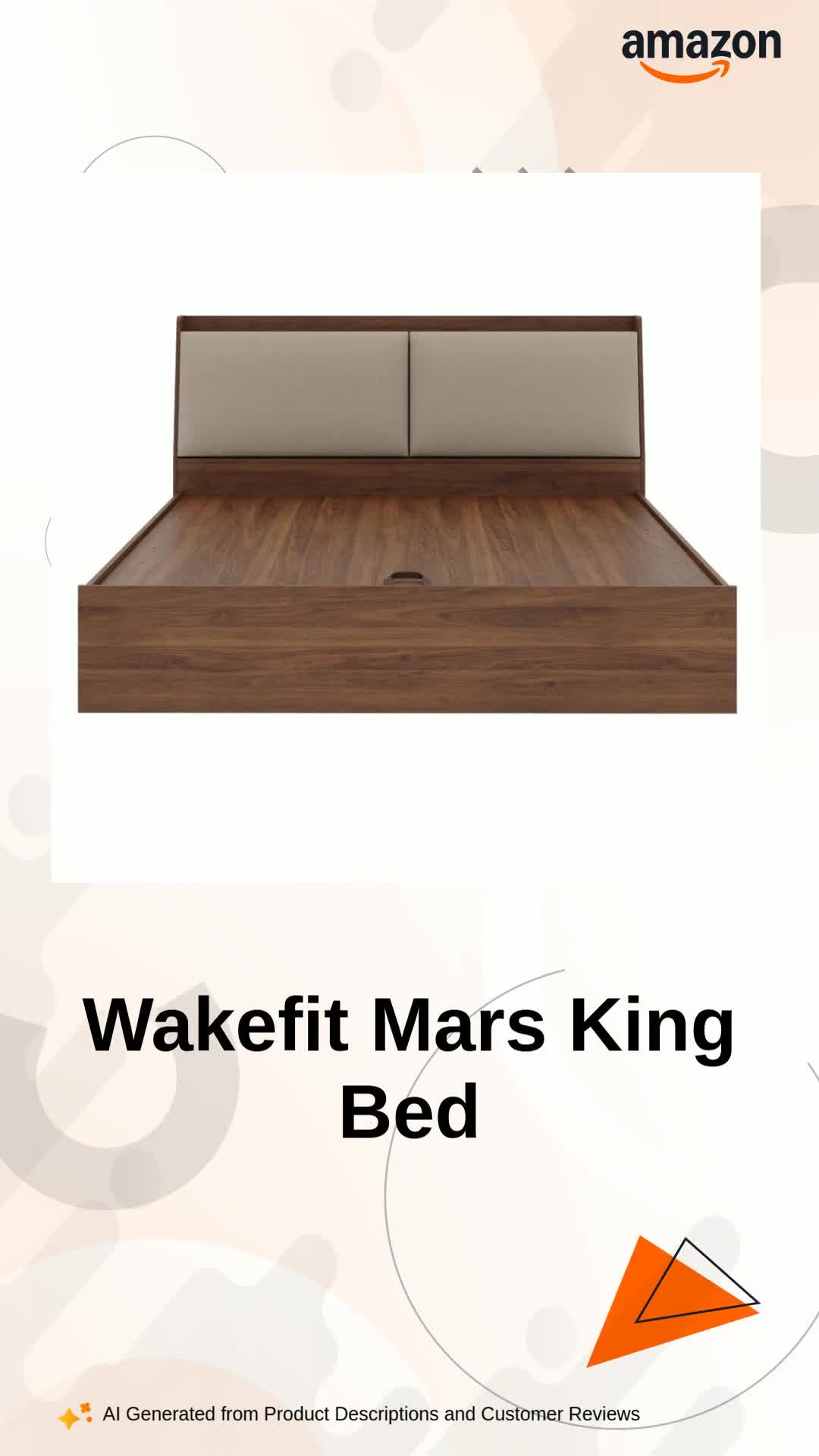 MARS BED FRAME ダブル Wakefit Mars Bed King Engineered Wood Upholstered Hydraulic