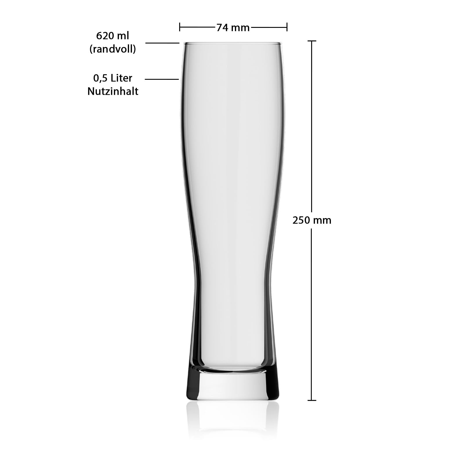 Rastal Monaco Slim Weizenbiergläser 0,5l 24er Set – Schlankes Weißbierglas 0,5 Liter (ungeeicht) – Robust & Spülmaschinenfest – Biergläser für Gastronomie & Zuhause