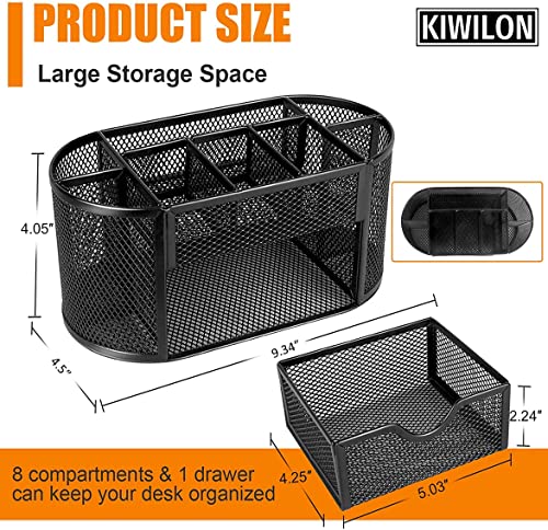 Image of Desk Organizer For Table (Black, 9-COMPARTMENT-OVL)