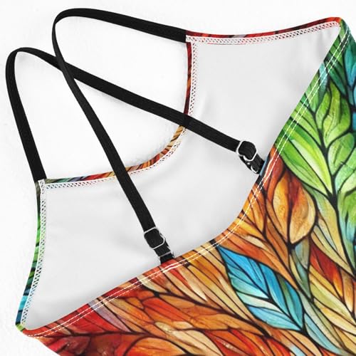 Colorful Tree Blue Bathing Suits for Girls Swimsuit Summer Beach One Piece Swimsuits Swimwear4