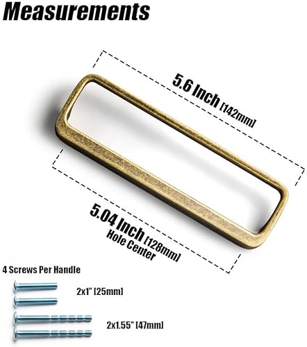 Miniatura 2 de Goo-Ki - Agarraderas color latón antiguo con agujero central de 5 pulgadas, fabricadas con aleación de zinc, estilo retro, para cajones, armario,