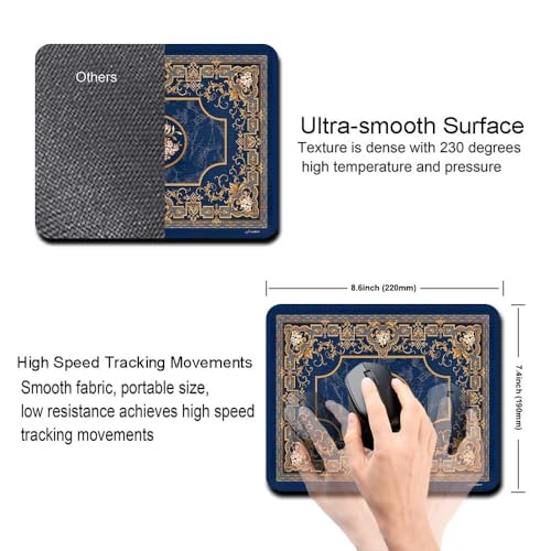 Image of Carpet Pattern Mousepad - Small Non-Slip Rubber Carpet Design Printed Computer Mouse Pad 19x22cm (FMP0228)