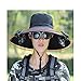 Chapeaux De Soleil À Large Bord For Hommes UPF50 + Chapeau De Soleil Imperméable Avec Ventilateur For Chapeau Seau Respirant For La Pêche, La Randonnée, Le Camping (Color : Black, Size : One size)