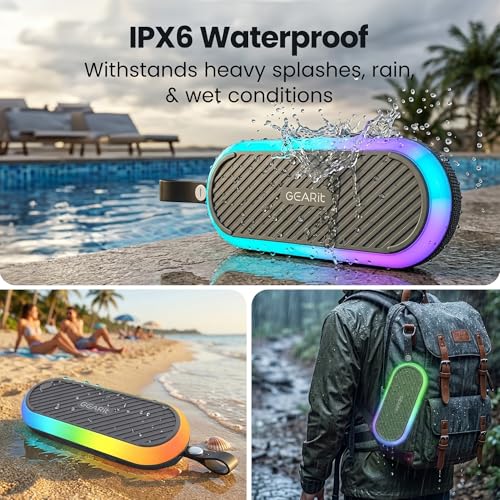 Image of GEARit Magnetic Golf Cart Bluetooth Speaker, 16W Loud Waterproof Portable Speaker, Wireless BT5.3 Golf Audio with RGB Light, TWS Pairing for Outdoor, Beach, Golf Accessories Gifts for Men