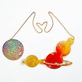  Collar cosmos planetas y Saturno - Joyería cósmica - Joya nebulosa - Regalo para ella - Collar galaxias - Bisutería - Joyería Sistema Solar