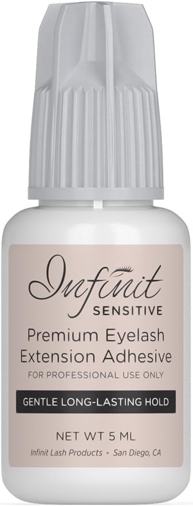Sensitive Low Fume Eyelash Extension Glue - Infinit Premium Adhesive for Individual Eyelashes (5 ML) | 5-7 Sec Drying Time | Retention - 5 Weeks | Low Fume Sensitive Lash Glue | Professional Use Only