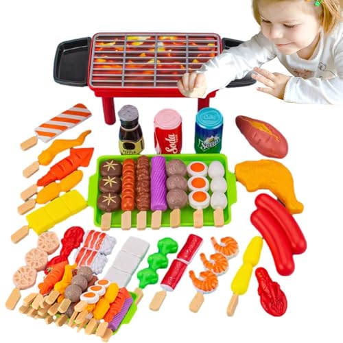 EsEico BBQ Grill Playset Toy - Backyard Barbecue Play Grill | Cooking Toy BBQ Set | Fake Food Accessories for Pretend Play Barbecue | Barbecue Play with BBQ Accessories for Boys & Girls
