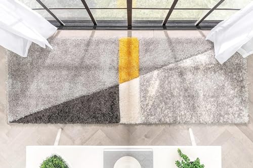 Image of Premium Shaggy Runner Rug - 2x6 ft Fluffy Carpet for Narrow Spaces, Ideal for Hallways, Living Rooms, and Transitional Interiors
