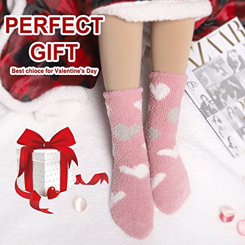 Fuzzy Slipper Socks for Women Thick Winter Fluffy Socks Womens Cozy Warm Plush Hospital Socks Non Slip 5/6 Pairs2