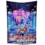 COMOR Demon Movie Hunters Tapestry Poster For Kids Fans Bedroom Wall Hanging Decoration Demon Movie Hunters Tapestry For Teen Boy Birthday Party Gifts-28 Lx39 W