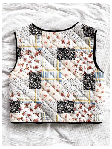 Image of Verdusa Women's Floral Bow Tie Sleeveless Crop Cardigan Vest Spring Jacket Multicolor Medium