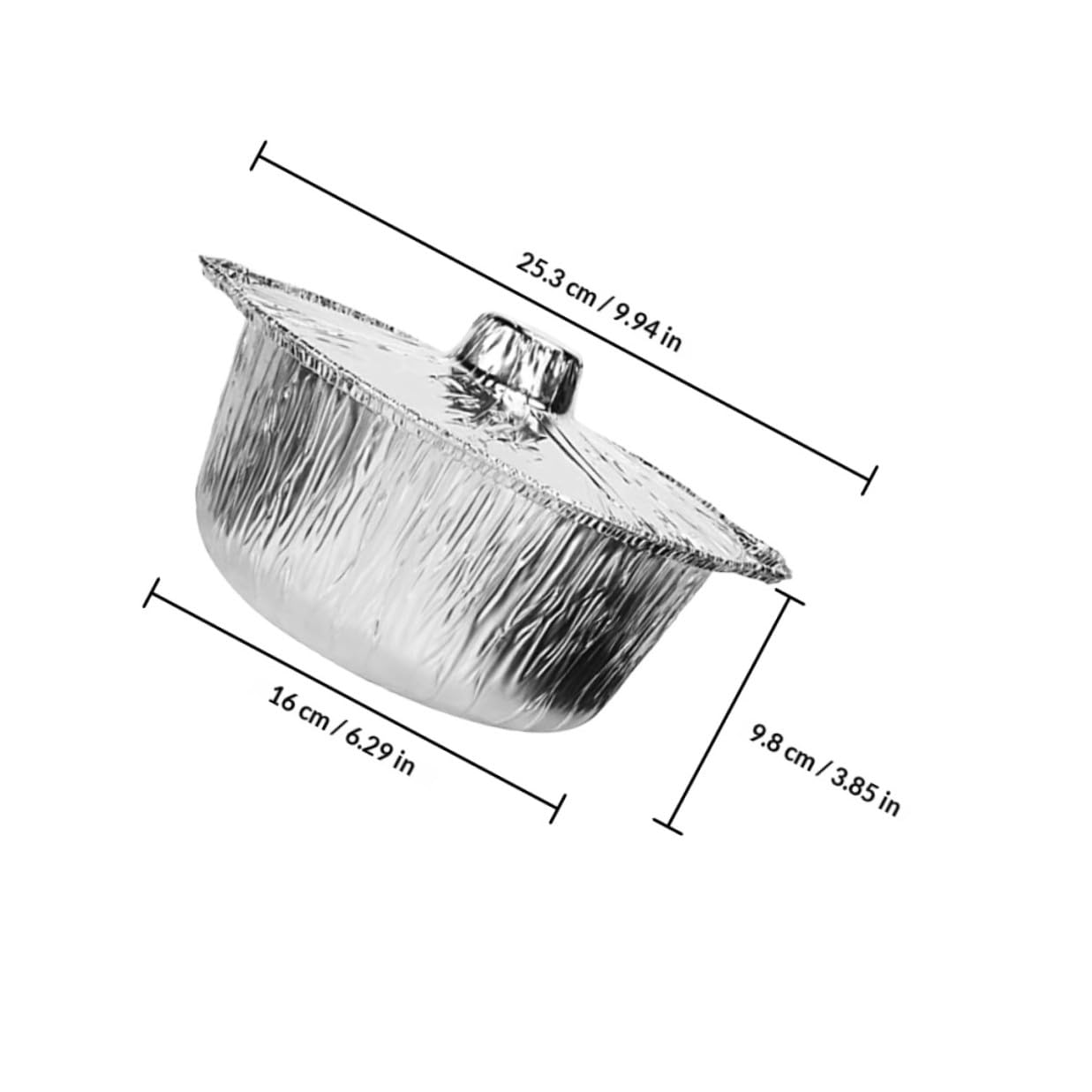 Lot de 8 Marmites Aluminium Jetables 2000 Ml avec Couvercles, Rondes, Légères et Recyclables, pour Camping, Barbecue, Cuisson Four et Réchauffage Rapide