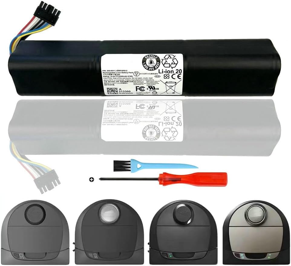 CQCQ D3 14.4V 4200mAh Li-ion Replacement for Neato Botvac Connected for Neato D3 D4 D5 D6 D7 D3+ D301 D303 D5+ D502 D503 D701 D702 D703 D705 Robotic Vacuum Cleaner 205-0013 205-0028 945-0266 945-0225