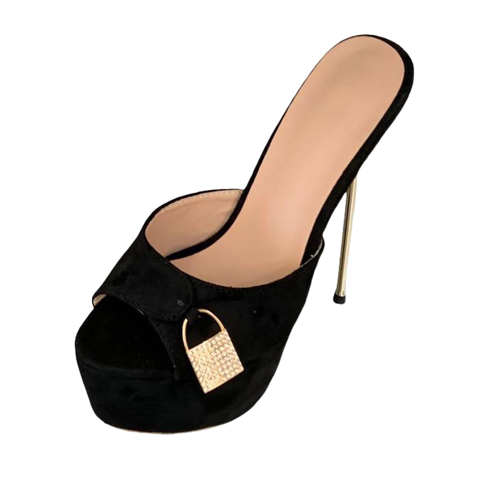Vosswear Escarpins Plateaux élégants avec décor Cadenas Strass