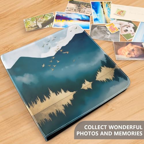 Álbum de fotos autoadhesivo DIY álbum de recortes Bosque dorado de montaña 3 anillos Photo Book 40 páginas 8x10 para memoria miniatura 5
