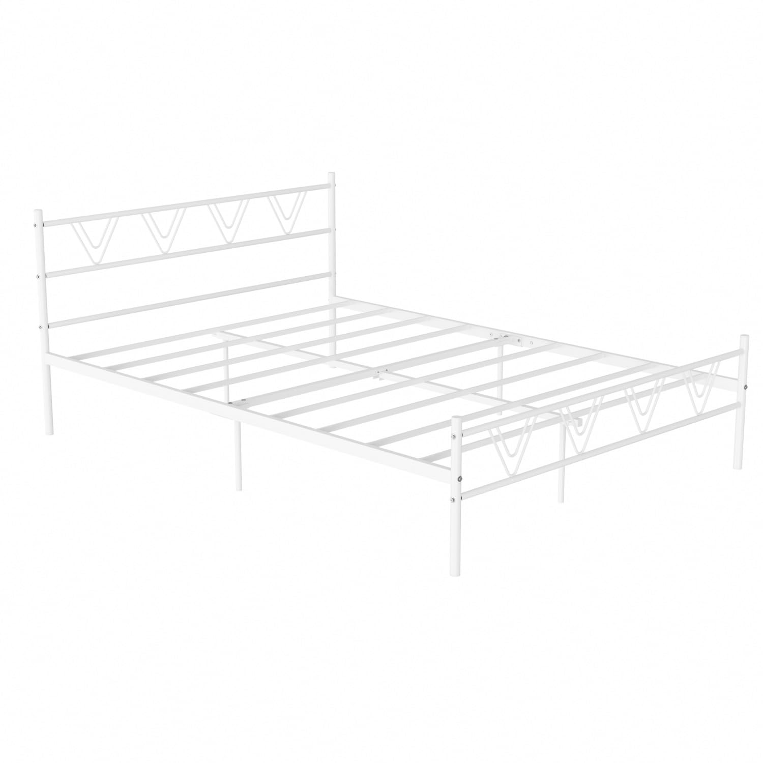 Amazon.com: Liink1Ga White Double Bed Frame Full Size Bed