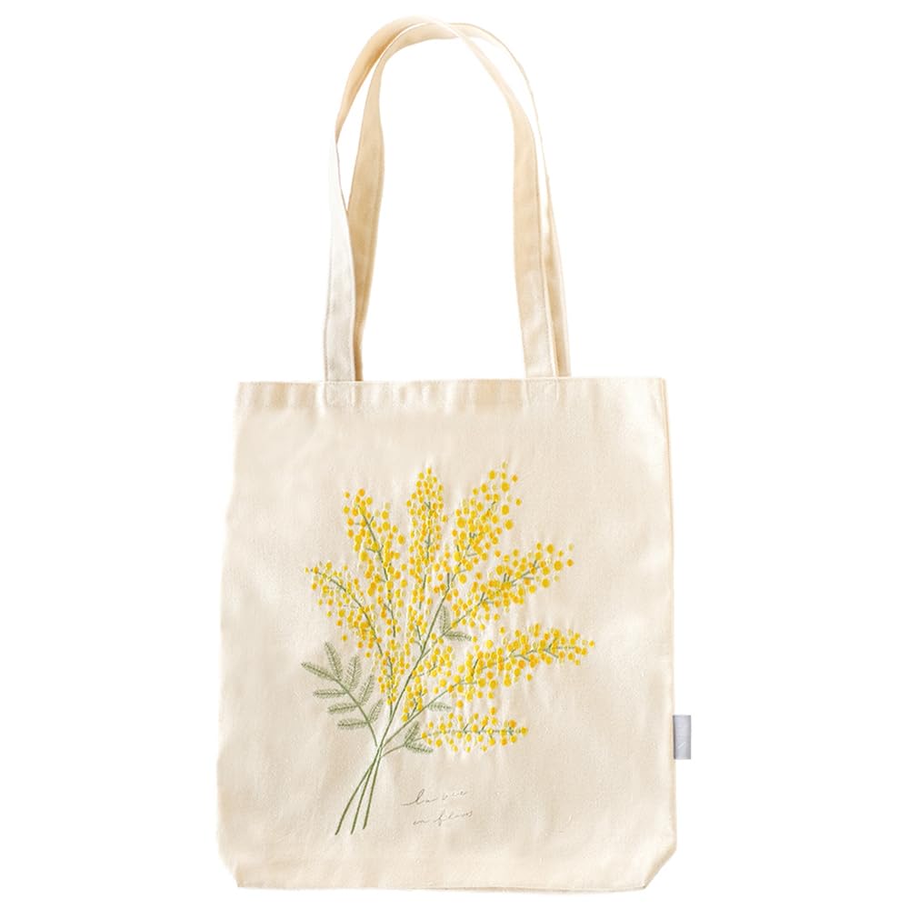 Amazon.co.jp: グリーンハウス 刺繍トートバッグ 大 ミモザ IT001-3