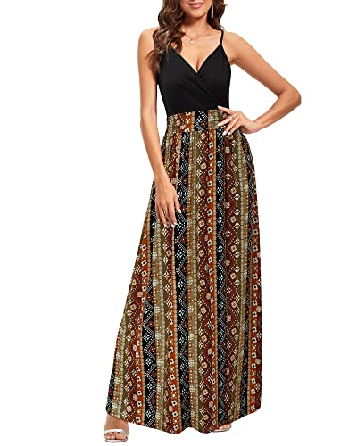 Image of Newshows Women's 2026 Lightweight Summer Wedding Guest Beach Vacation Casual V Neck Split Flowy Maxi Dress