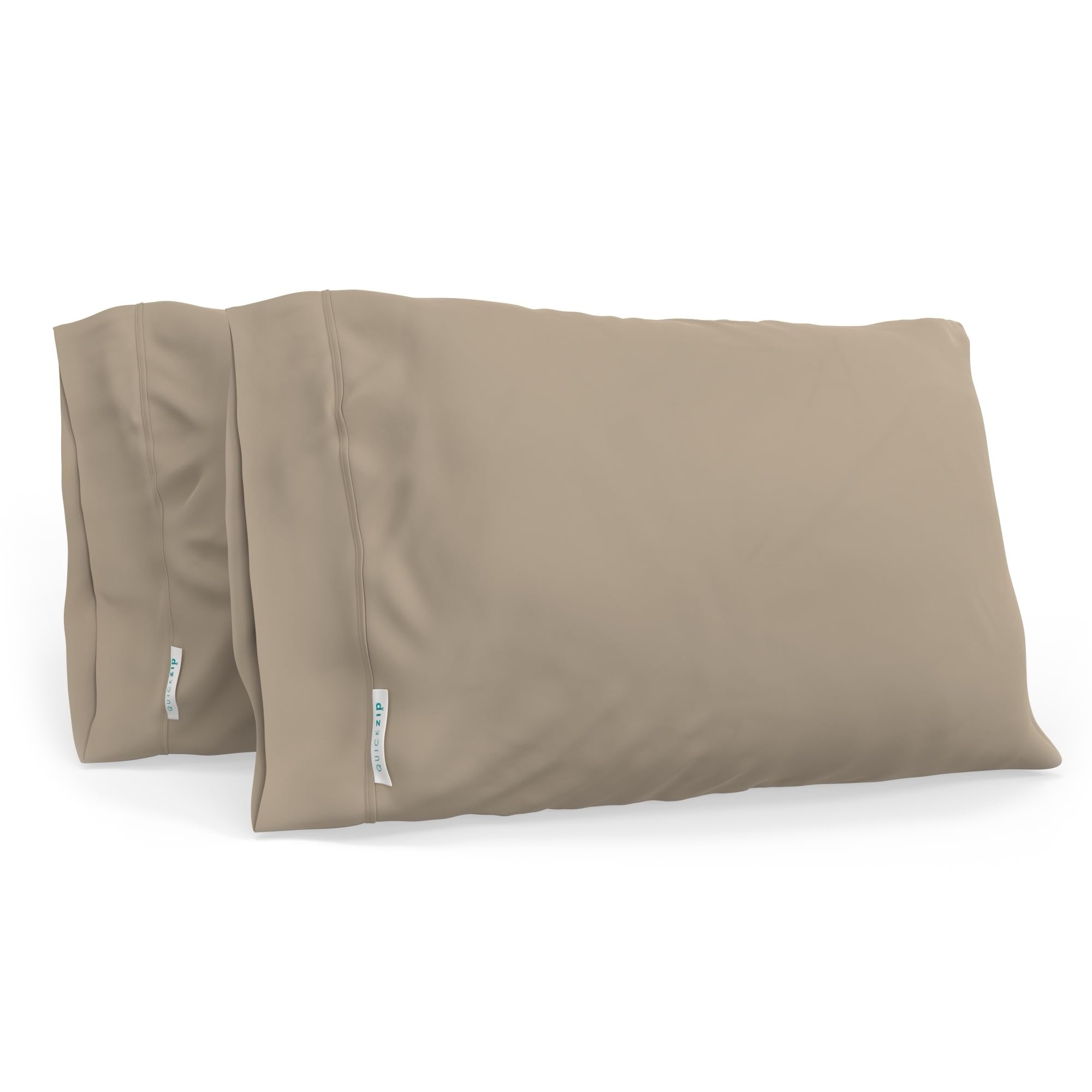 QuickZip Funda de Almohada de satén tamaño estándar/Queen (50,8 x 81,3 cm) Fundas de Almohada, Juego de 2, 100% algodón Fundas de Almohada con Cierre de sobre