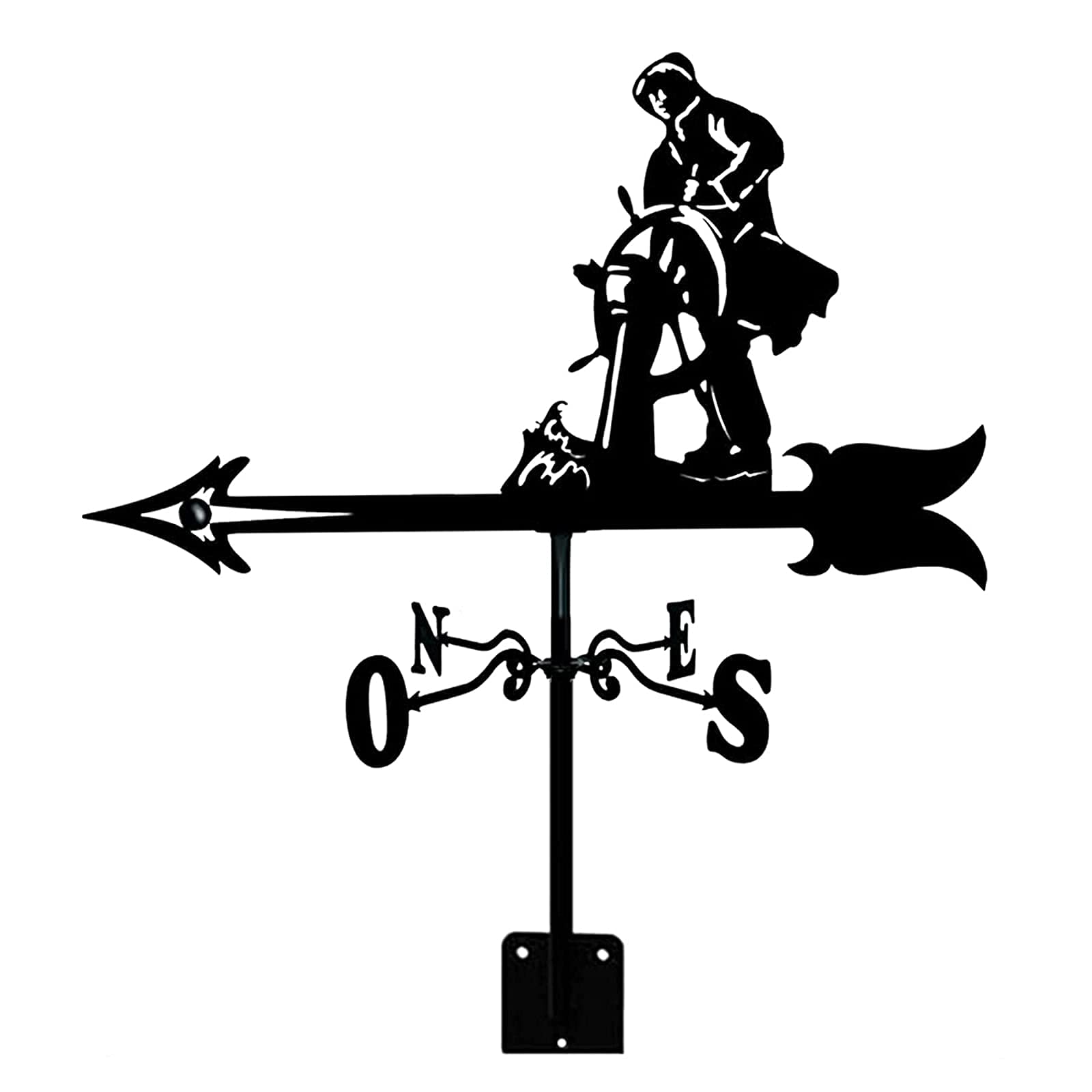 Girouette en métal avec outil de mesure pour décoration de jardin, ferme, cour, tonnelle, indicateur de direction du vent