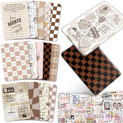 14PCS Inserts Cardstock for Kindle Paperwhite 11-12th and Kindle Colorsoft Signature Edition 50PCS Stickers & E-reader Inserts For Kindle Paperwhite Accessories For Kindle Clear Case 6.9x4.8 Coffee