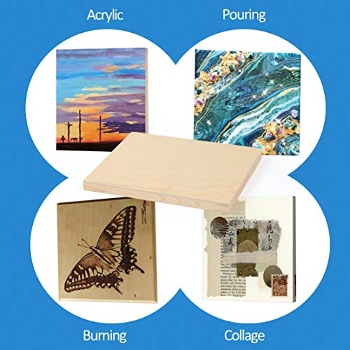 Falling in Art 4 Pack 8x10’’ Unfinished Birch Wood Panels Kit for Painting by Falling in Art - Image 2