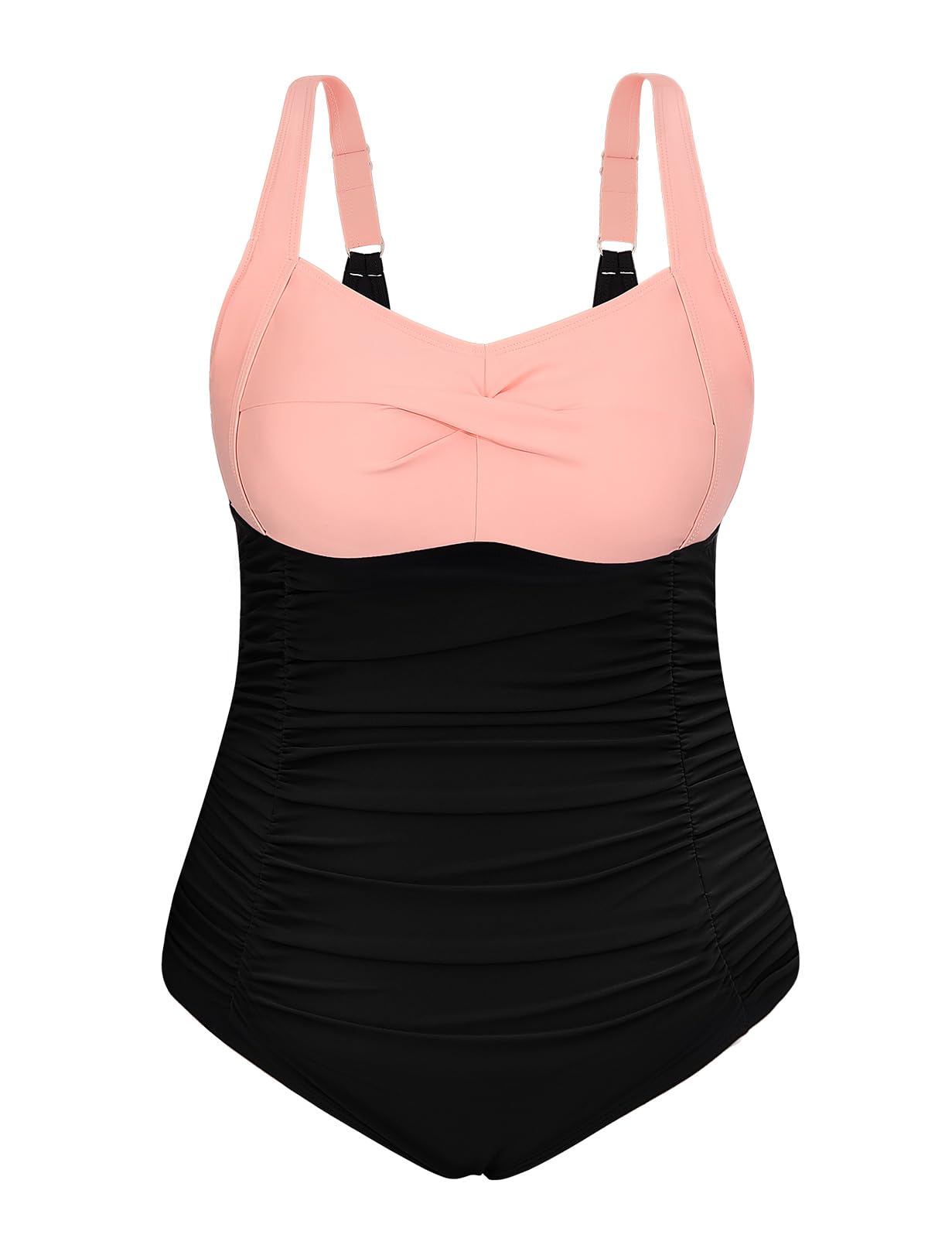 Vijamiy Badeanzug Damen Bauchweg Große Größe mit Bügel One Piece Swimsuit Sexy Push Up Große Oberweite Bademode Schwimmanzug L-4XL
