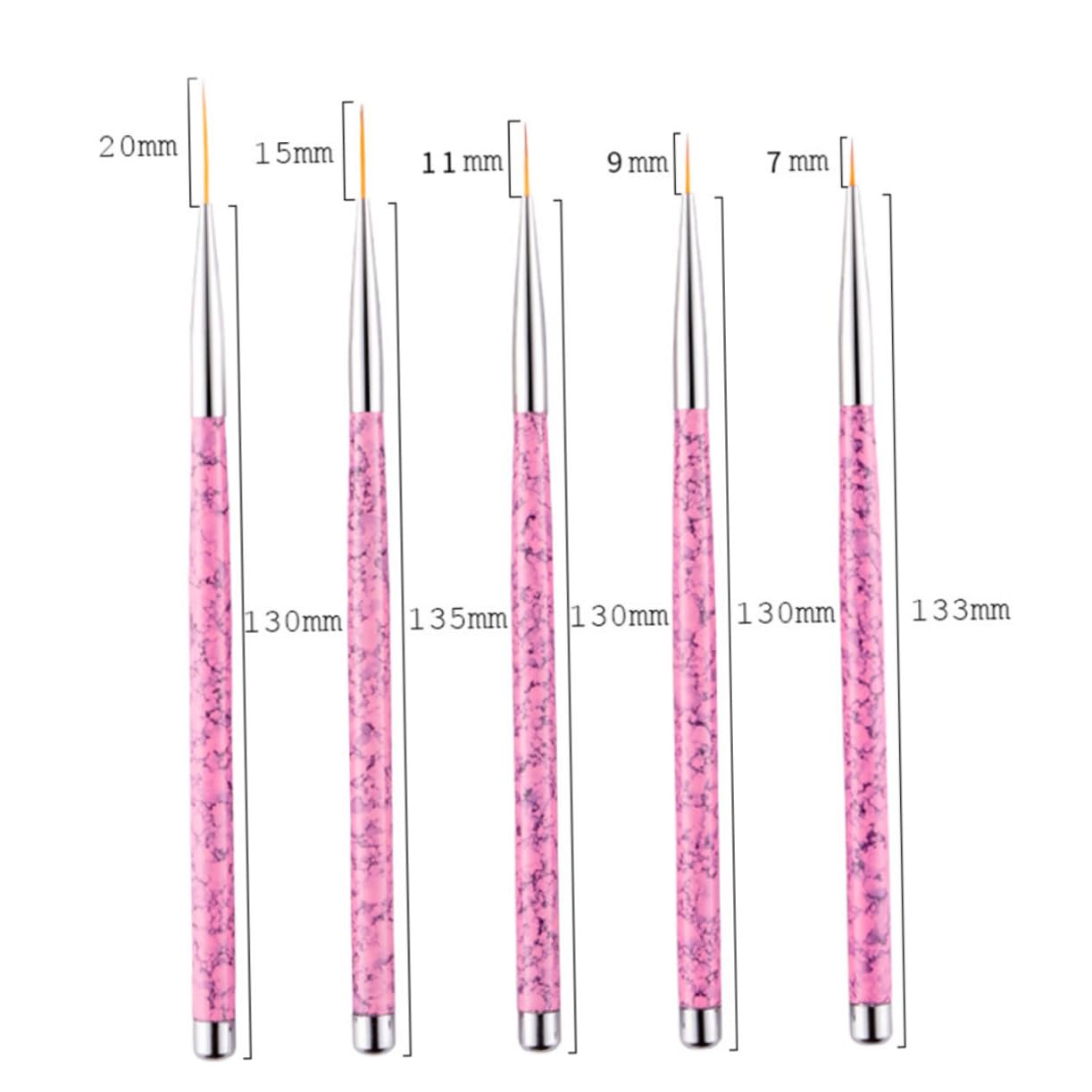 PartyKindom 5Pcs Nail Art Pen Set Fine Liner Brushes for Precision Drawing Manicure Tools for Home DIY and Professional Use for Nail Designs and Detailing