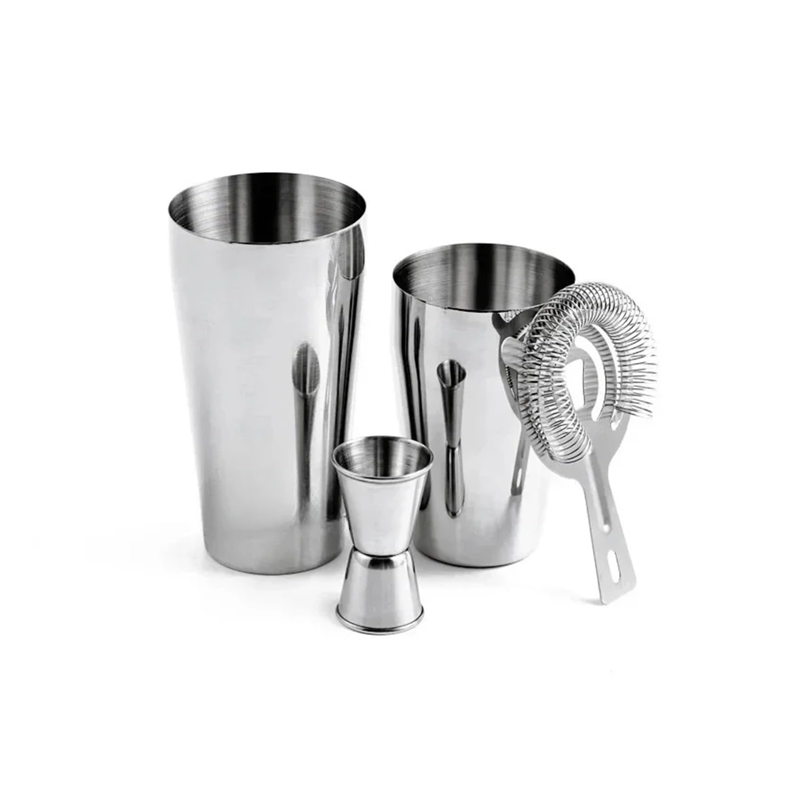 Juego de 4 cocteleras mezcladoras, kit de barman, coctelera de bebidas mixtas de 18 oz y 28 oz, colador, medidor doble Medidor de Cóctel