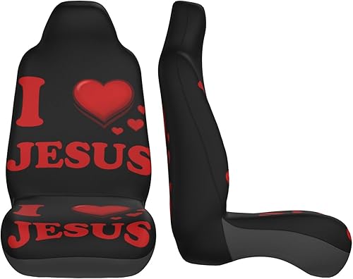 Miniatura 2 de I Love Christian Jesus - Funda de asiento delantero de automóvil para hombres y mujeres, 2 piezas, fundas de asiento automotriz para automóviles,