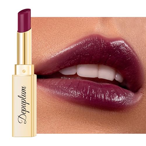 Image of Depuplum Dark Purple Lipstick for Women Moisture Lip Gloss Tinted Lip Balm | Sheer Nourishing Hydrating Glossy Creamy Lipstick Glow Reviver Lip Stick for Dry Lips,DM93 Grape Purple