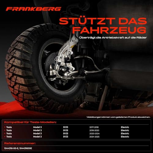 Frankberg Achsschenkel Radaufhängung Lenkknöchel Vorne Rechts Kompatibel mit Model 3 5YJ3 Electric 2017-2024 Replace# 104431600E