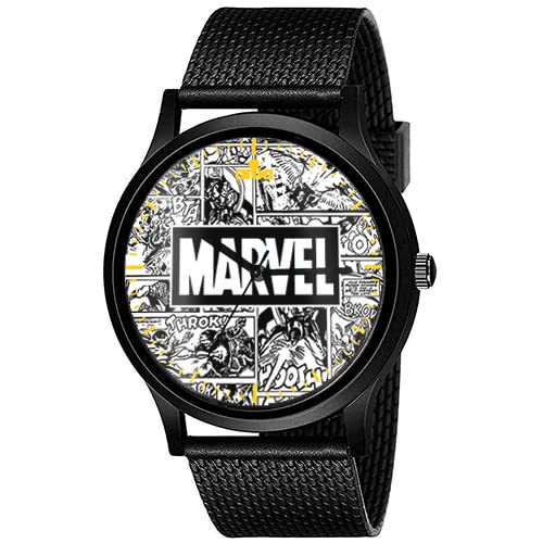 AROA Watch New Watch for Marvel Black and White Comics Model : 449 Men Black Metal Type Rubber Analog Watch White Dial for Men Stylish Watch for Boys (B0C3HZWJ6J) Amazon Price History, Amazon Price Tracker