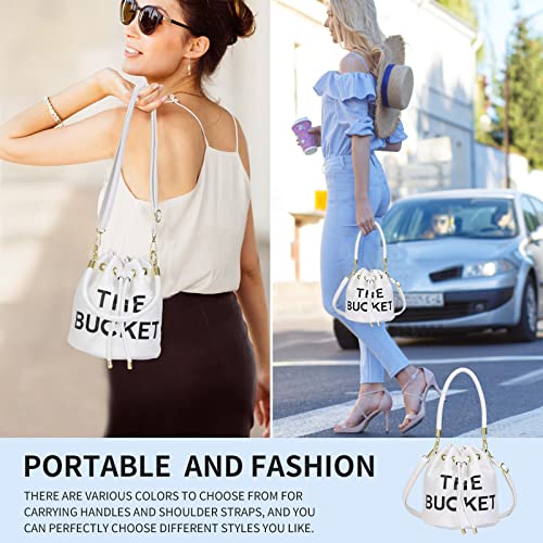 Image of JQAliMOVV Mini Leather Bucket Bags for Women Drawstring Bucket Purse Crossbody Handbags Hobo Bag