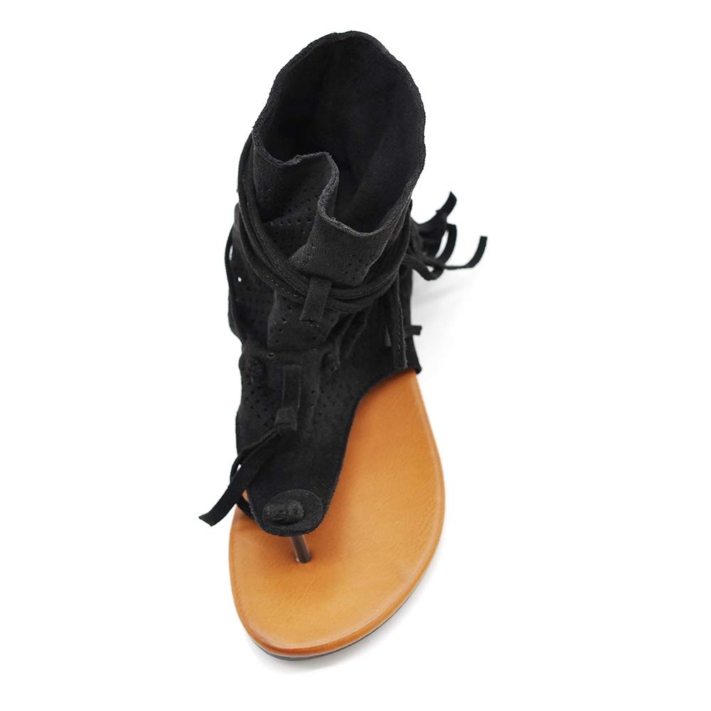 IF Fashion Scarpe da Donna Sandali Indianini Infradito Etnico Frange Pelle Sintetica GLY-105