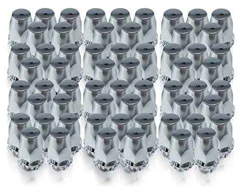 TORQUE 60 pcs of 33mm Chrome Standart Screw-on Lug Nut Covers for Volvo (VNL) & International & Peterbilt & Kenworth & Mack & Freightliner (Columbia Cascadia M2 FLD) Semi Trucks (6 x TR10326)