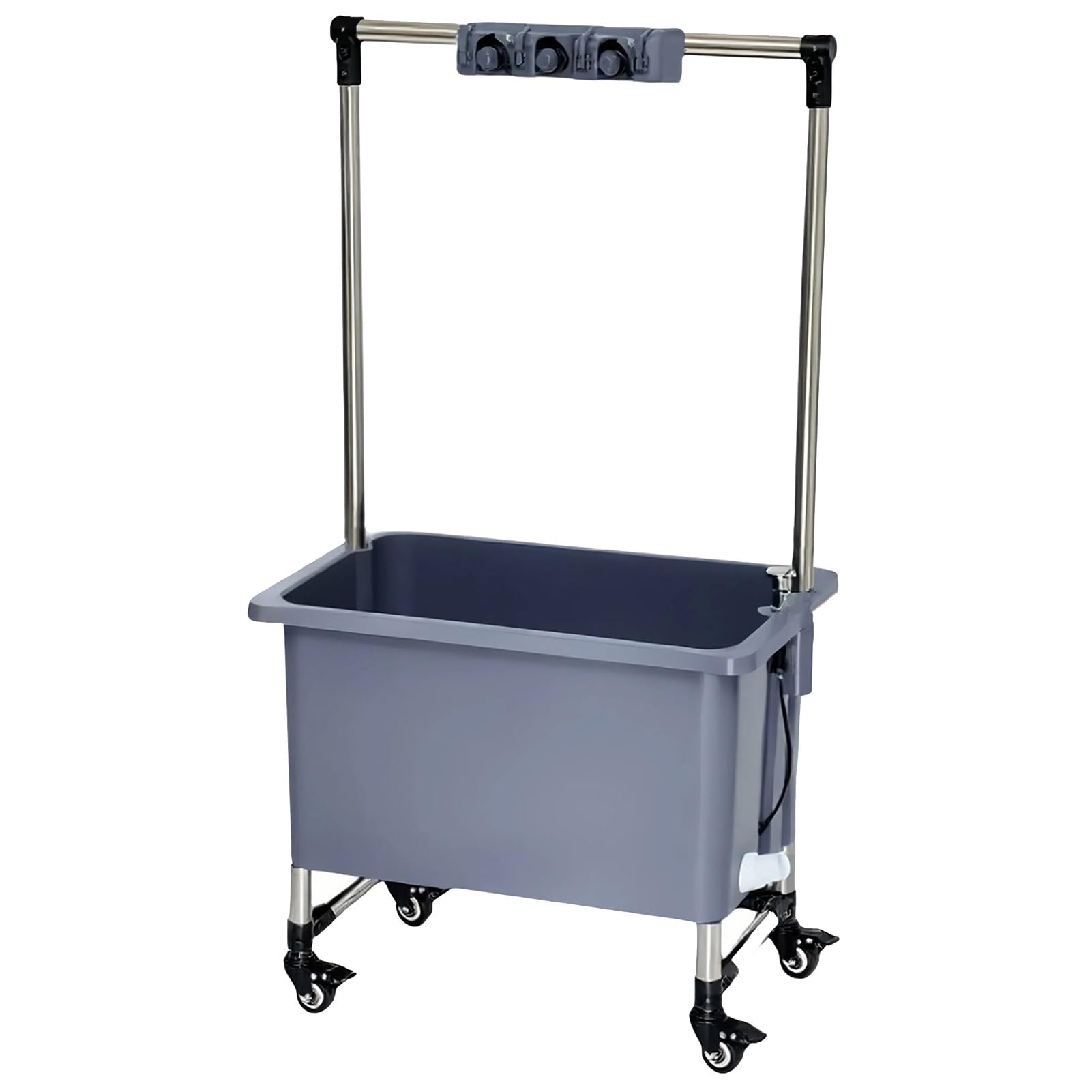 Fregadero de fregona comercial, carrito de herramientas de limpieza de pie móvil, armario de escoba independiente para balcón, baño, cocina, restaurantes (negro (5 ranuras)