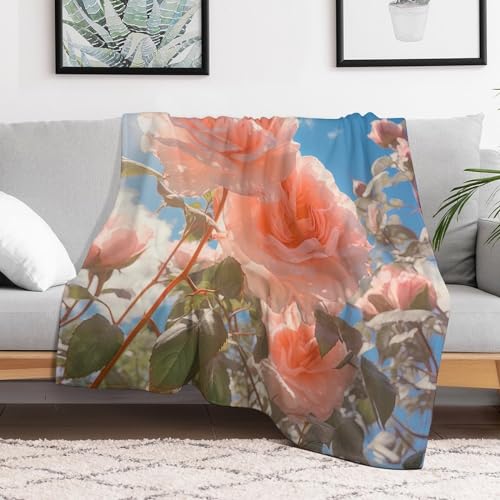 Manta de franela suave con flores manta ligera para cama y sofá 3