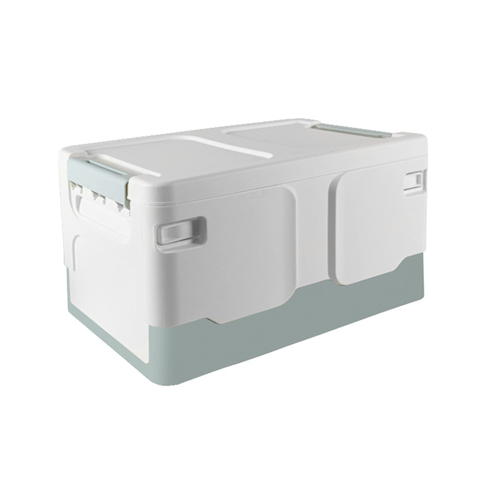 Scatole Di Immagazzinaggio Pieghevoli Con Coperchi Organizzatore Di Bidoni Di Immagazzinaggio in Plastica, Scatola Di Immagazzinamento Del Bagagliaio Dell'auto Impilabile Portatile, 40L,Verde