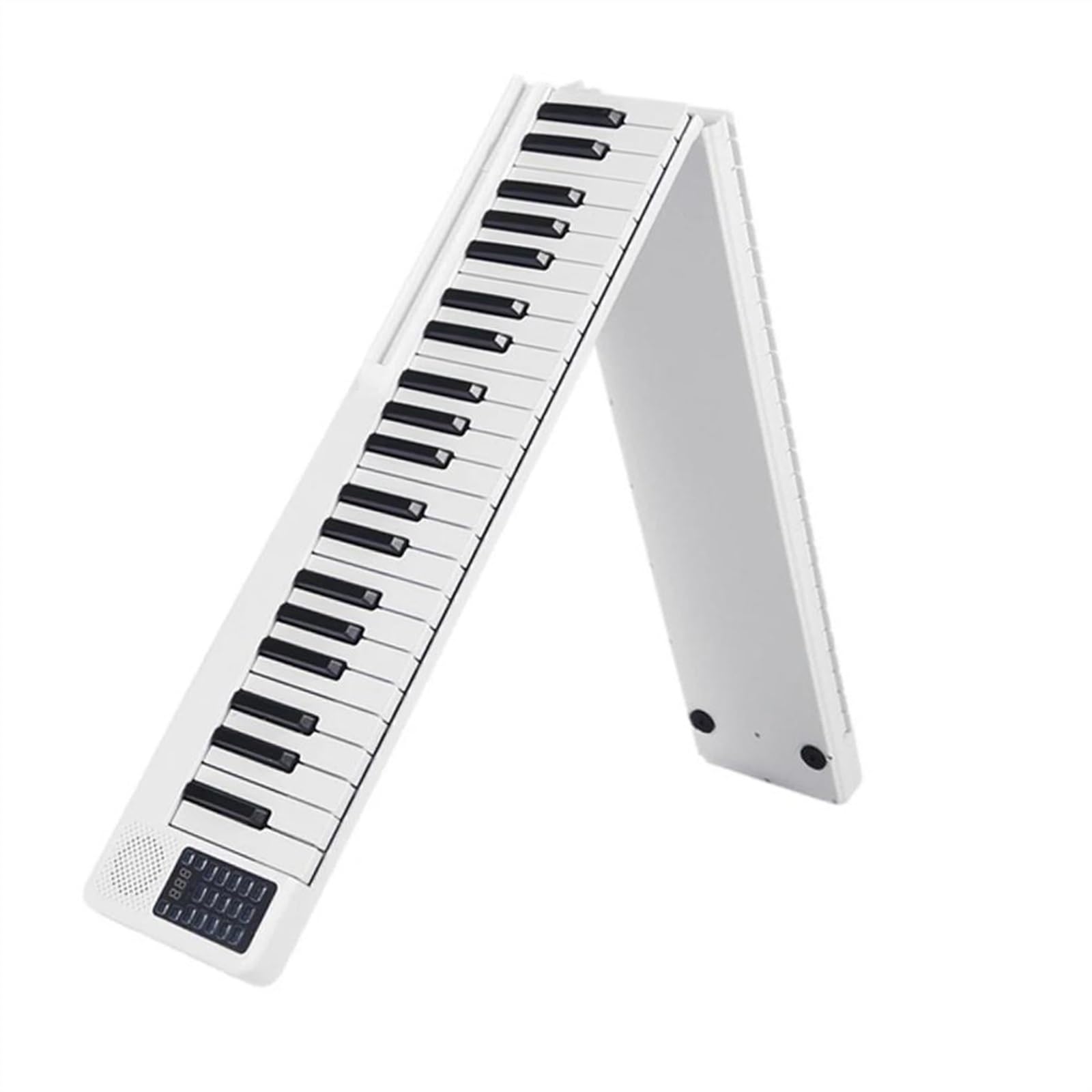 Piano Digital Plegable Portátil De 88 Teclas Teclado Electrónico Multifuncional Piano De 128 Tonos(White)