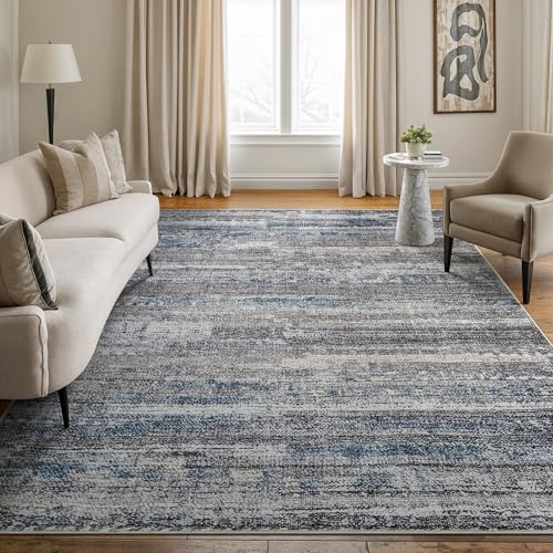 Bloom Rugs Washable Non-Slip 8' x 10' Rug - Gray/Blue/Blush